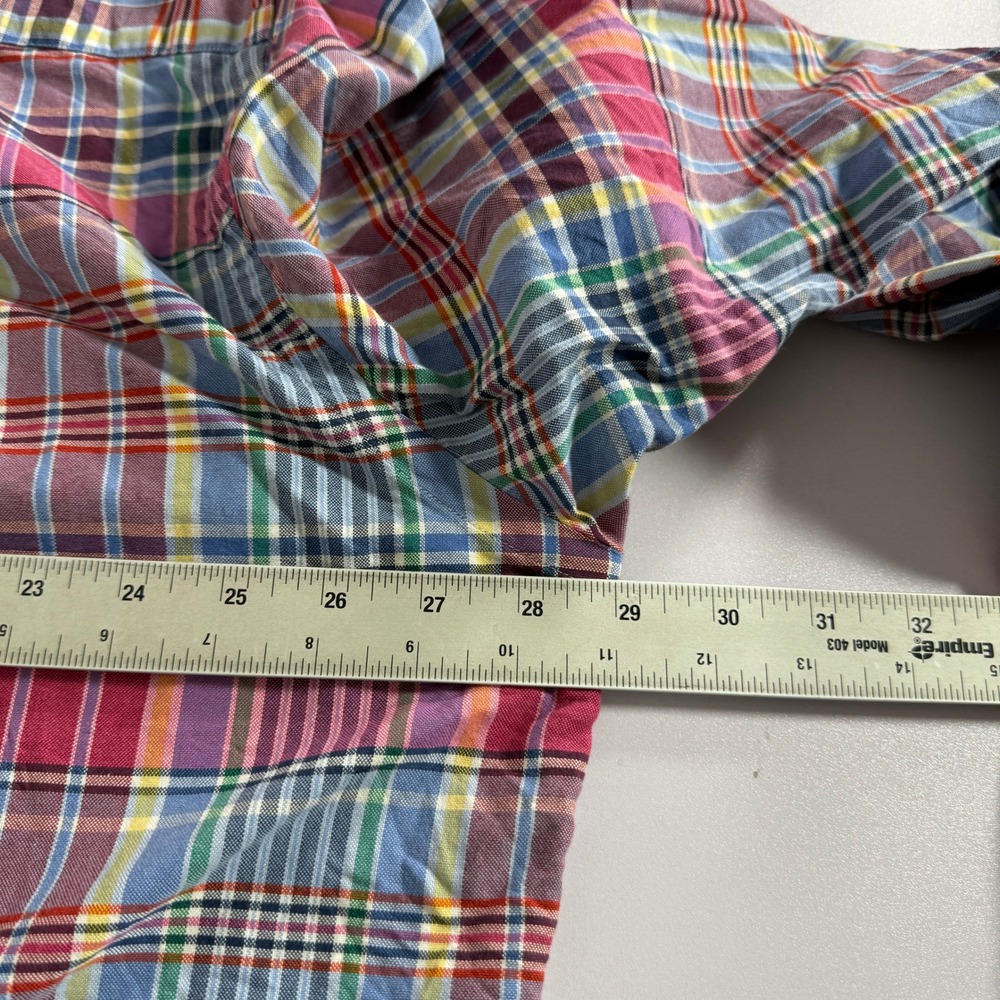 Ralph Lauren Button Down Shirt Mens‎ XLT Blue Red Plaid Long Sleeve Pony Oxford - Picture 7 of 9